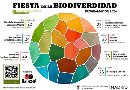 Cartel de la Fiesta de la Biodiversidad 2024 en Casa de Campo