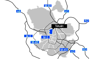 Mapa del distrito de Tetuán