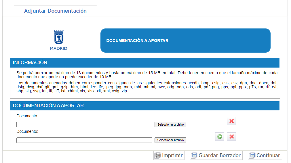 C&oacute;mo a&ntilde;adir documentos seleccionando el bot&oacute;n con el s&iacute;mbolo +