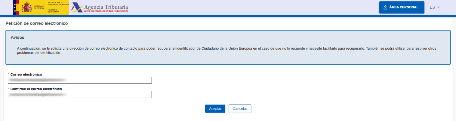 Identificacion europea con identificación electrónica de extranjero paso 6