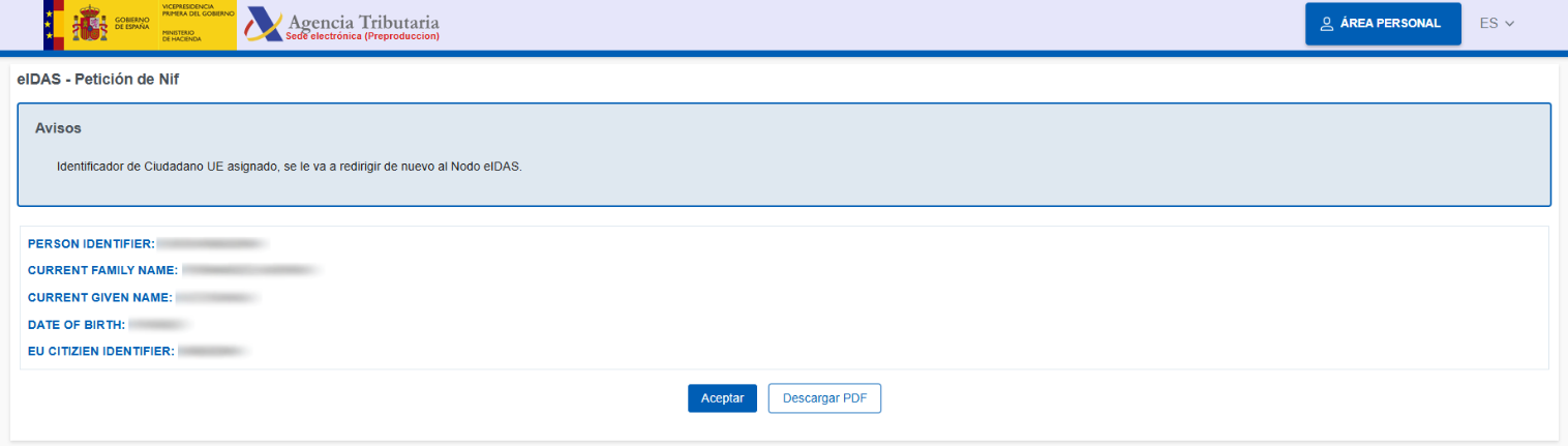 Identificacion europea con identificación electrónica de extranjero paso 7