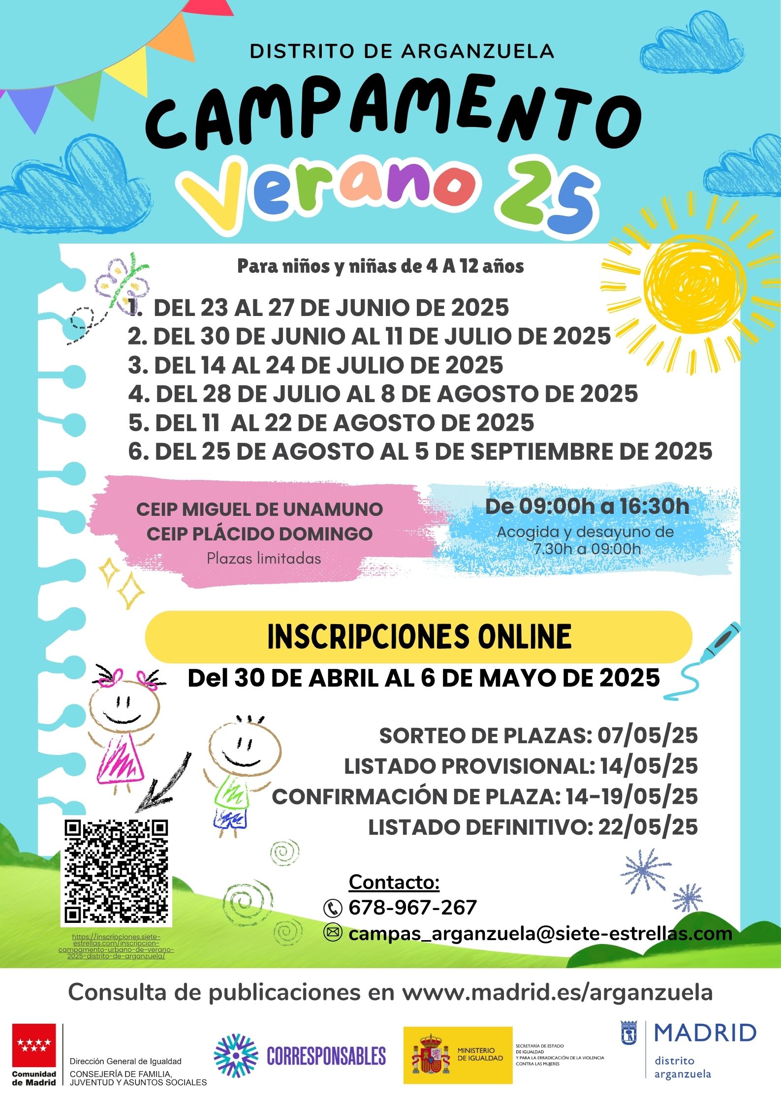 Campamentos urbanos de verano 2025. Distrito Arganzuela