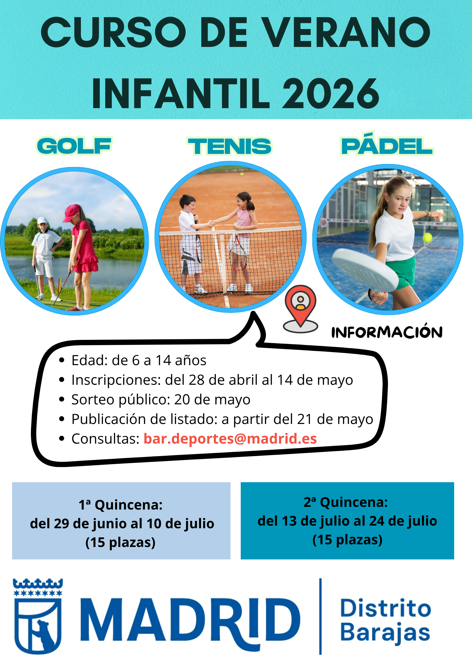 cursos gratuitos de golf tenis y p&aacute;del