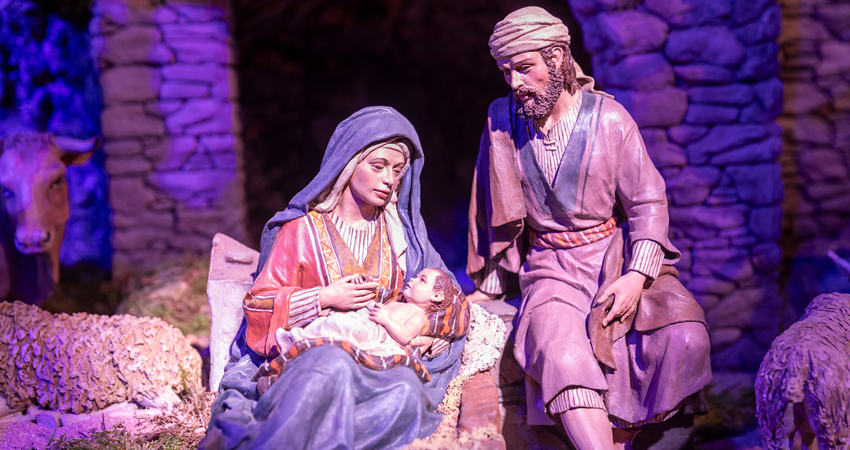 Imagen del la Virgen, San José y el niño