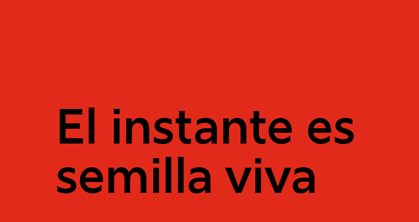 Imagen del t&iacute;tulo de la exposici&oacute;n sobre fondo rojo