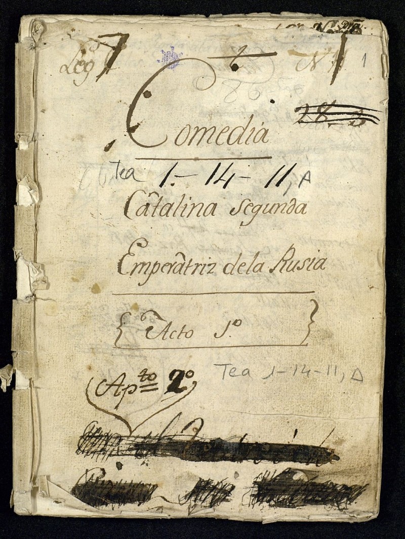 Comella, Luciano Francisco (1751-1812). Comedia Catalina Segunda Emperatriz de la Rusia [Manuscrito].—[1797]