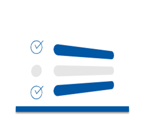 tres l&iacute;neas tipo listado con ticks