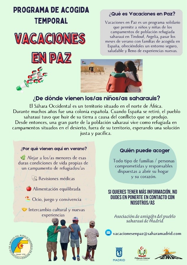 Cartel Programa de acogida temporal