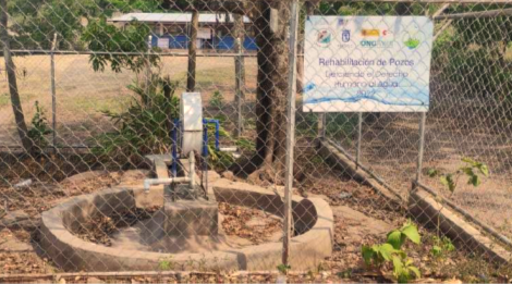 Imagen del pozo construido en una escuela