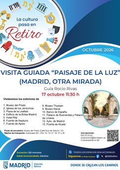 Cartel con informaci&oacute;n de la visita y fotograf&iacute;a de monumento