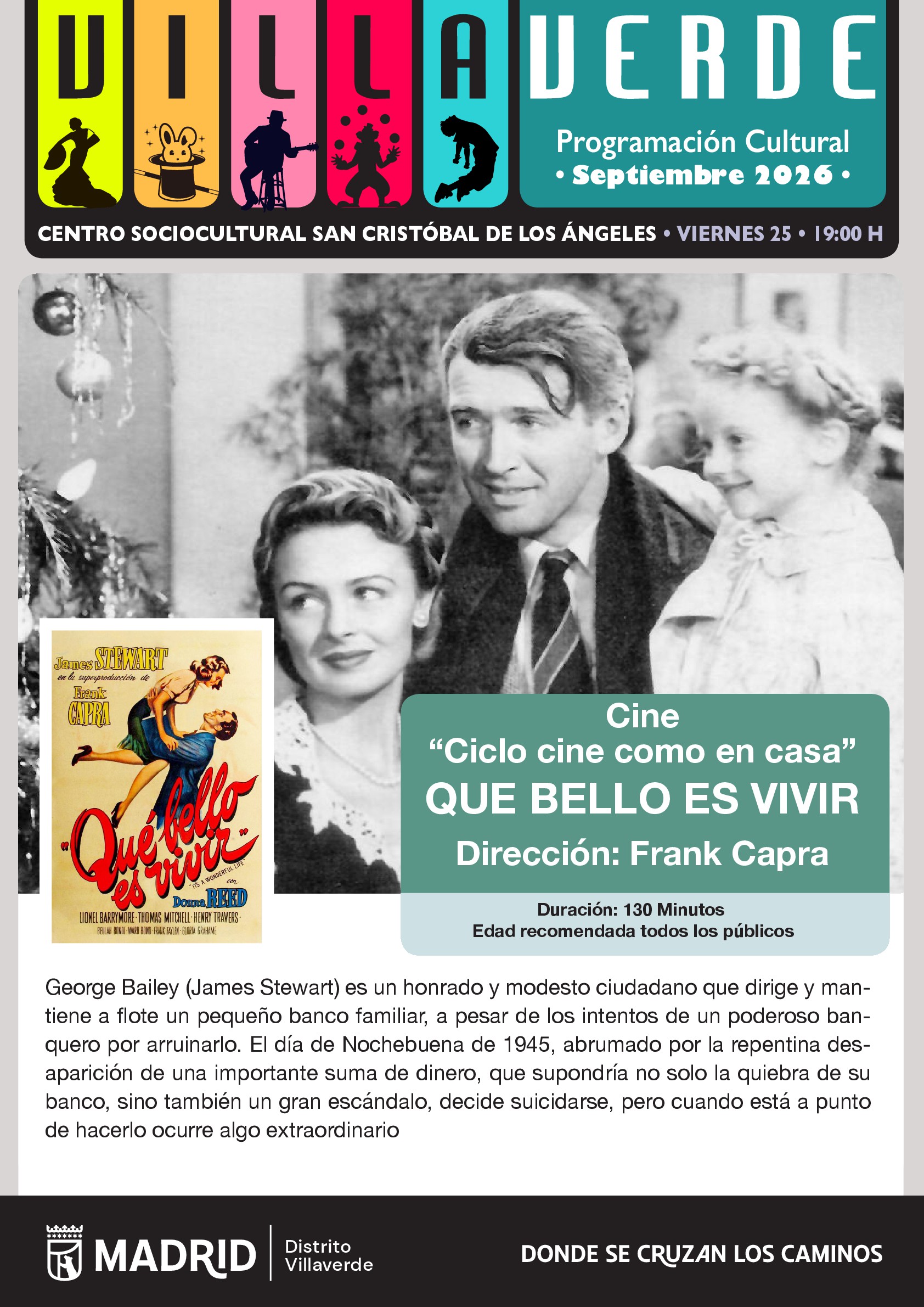 Ciclo Cine Como en Casa:  `Que Bello es Vivir´
