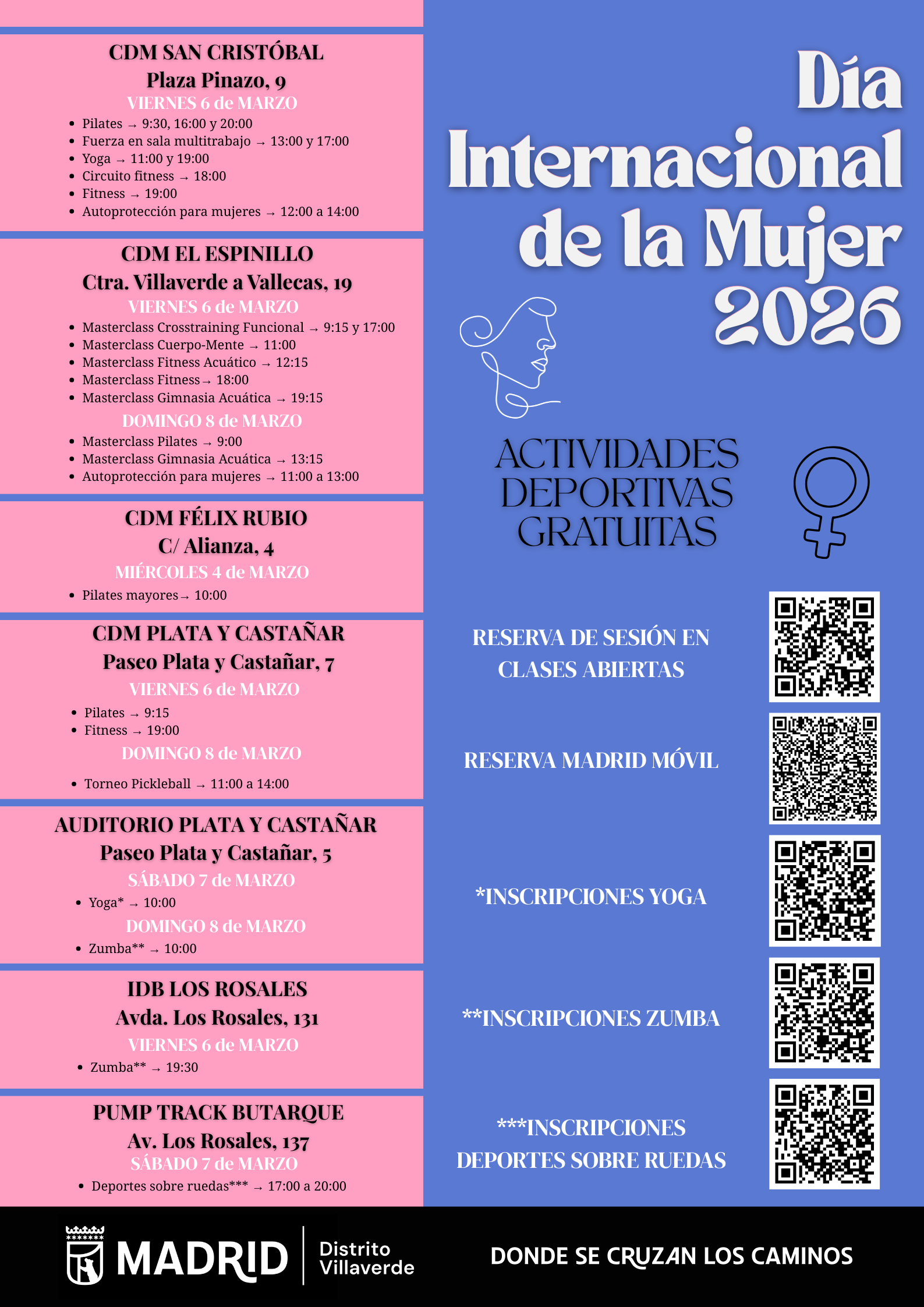programaci&oacute;n deportiva d&iacute;a de la mujer 2026