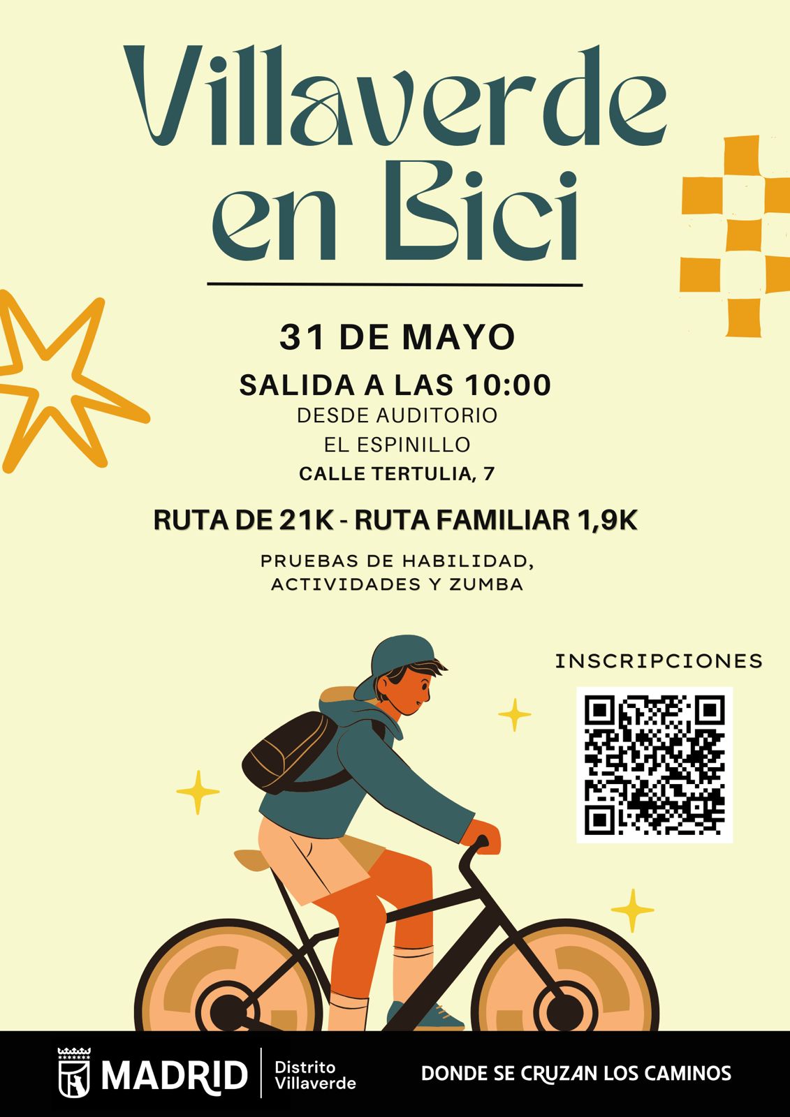 cartel Villaverde en bici