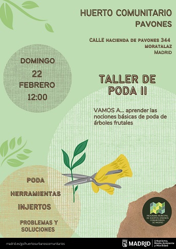 Imagen de Taller de Poda en el Huerto Pavones: domingo 22 de febrero 12:00 h