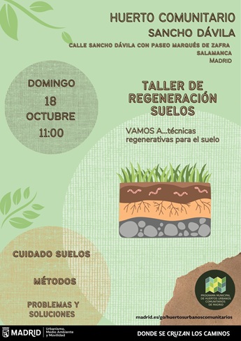 Taller de regeneración de suelos en el Huerto Comunitario Sancho Dávila