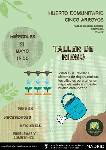Imagen del Taller de Riego Huerto Cinco Arroyos