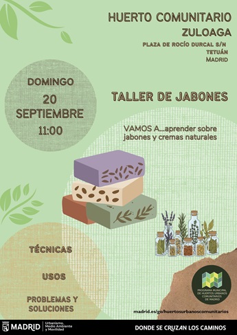 Taller de jabones en el Huerto Urbano Comunitario Zuloaga