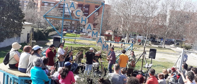 Imagen del concierto en el Huerto Urbano Comunitario Pachamama