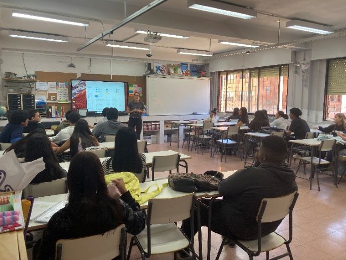 momento del taller con alumnado