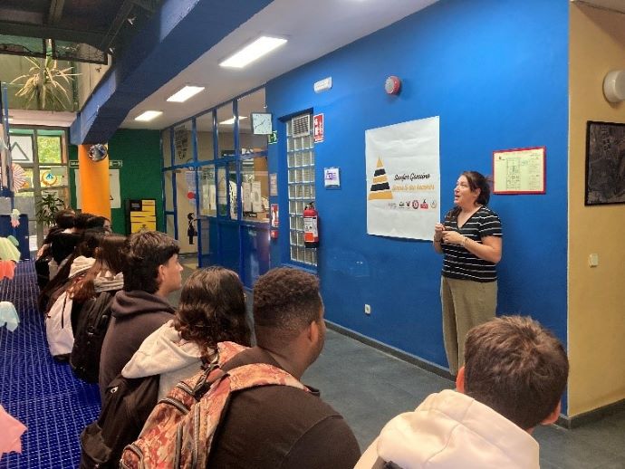 momento del taller con alumnado