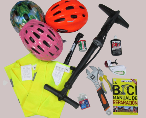 Kit de movilidad II: reparación de bicicletas y seguridad vial (con cascos infantiles)