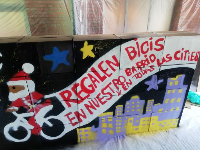 mural realizado por el grupo de secundaria