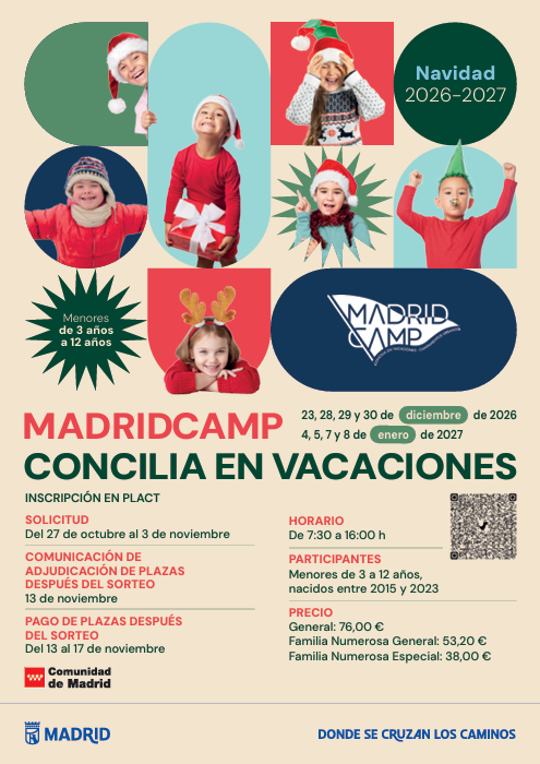 Cartel de la convocatoria de Navidad 26-27. Campamento Madrid Camp