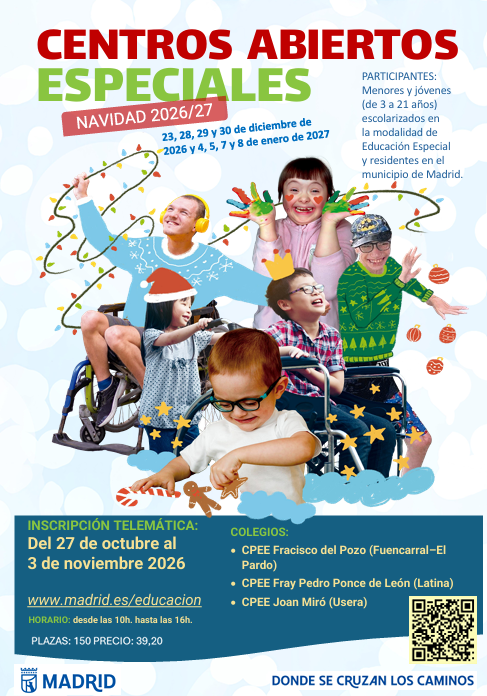Cartel convocatoria Navidad 26-27. Campamento Educ. Especial