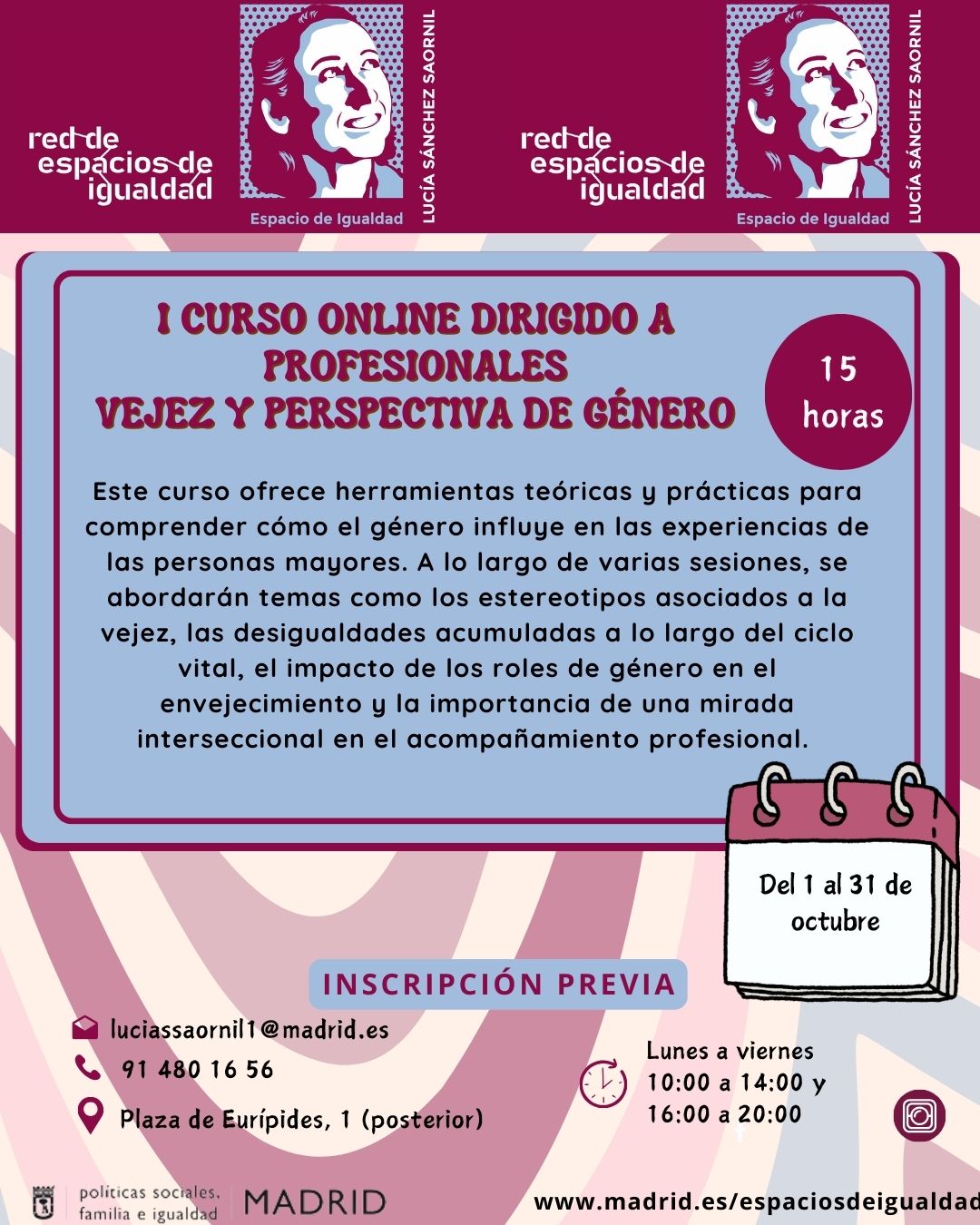 cartel del curso con la misma información que en la web