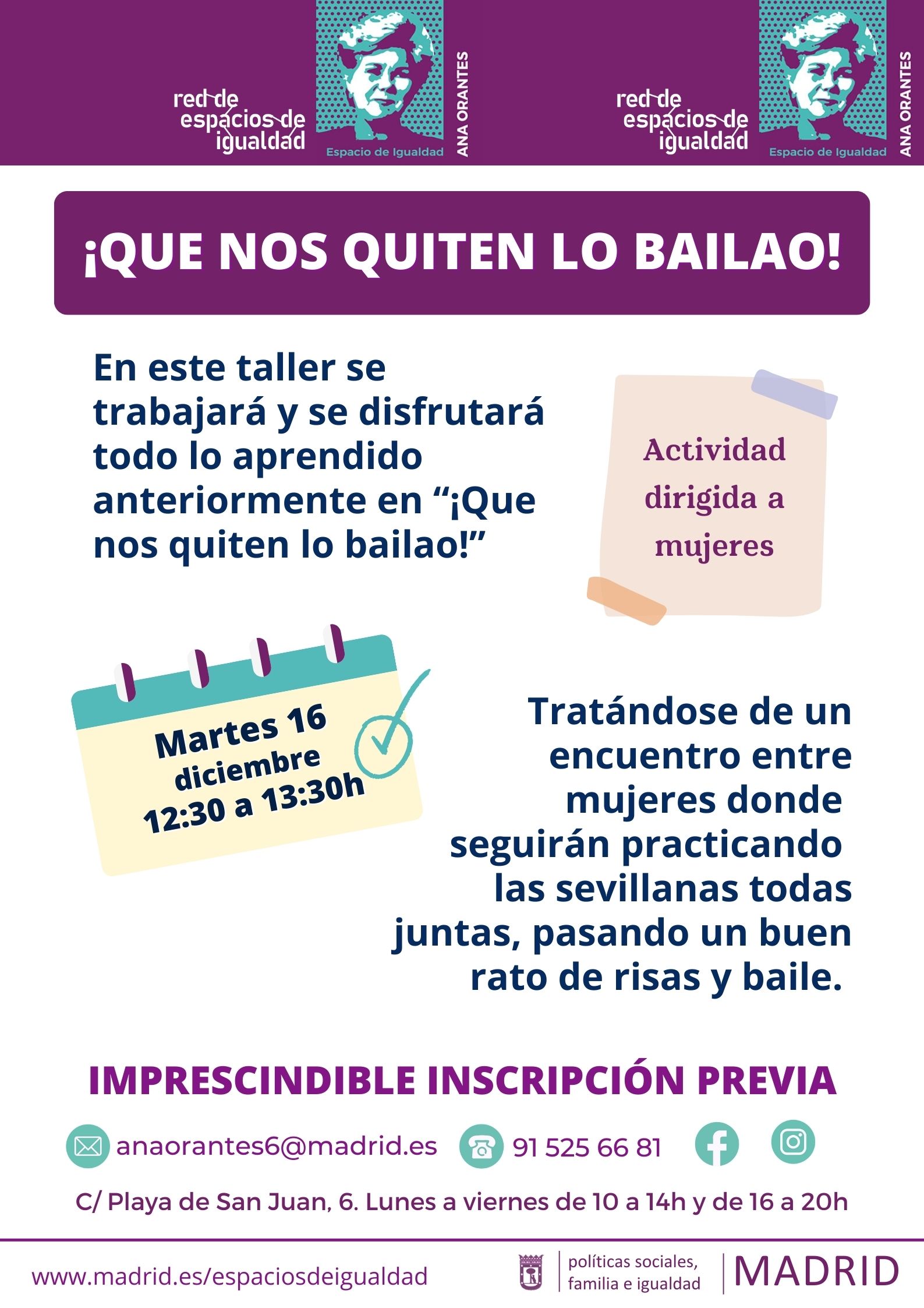 Cartel con el texto contenido en web