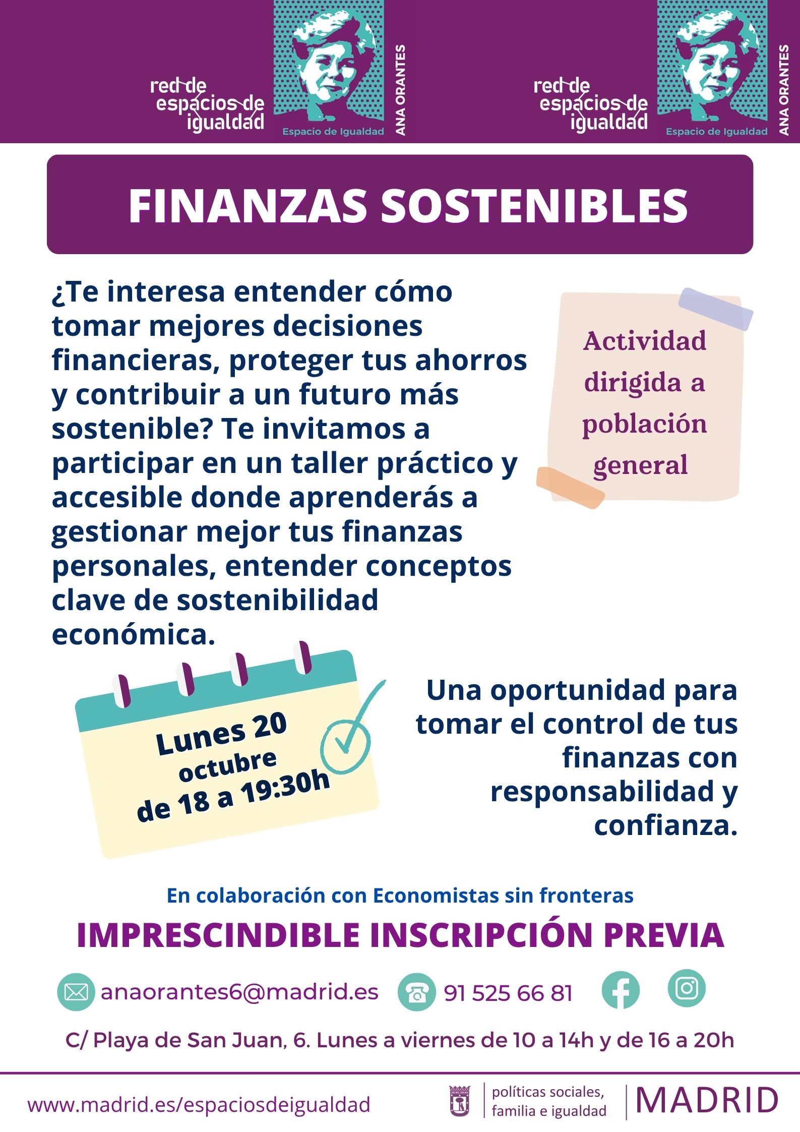 cartel con texto informativo similar al publicado en web