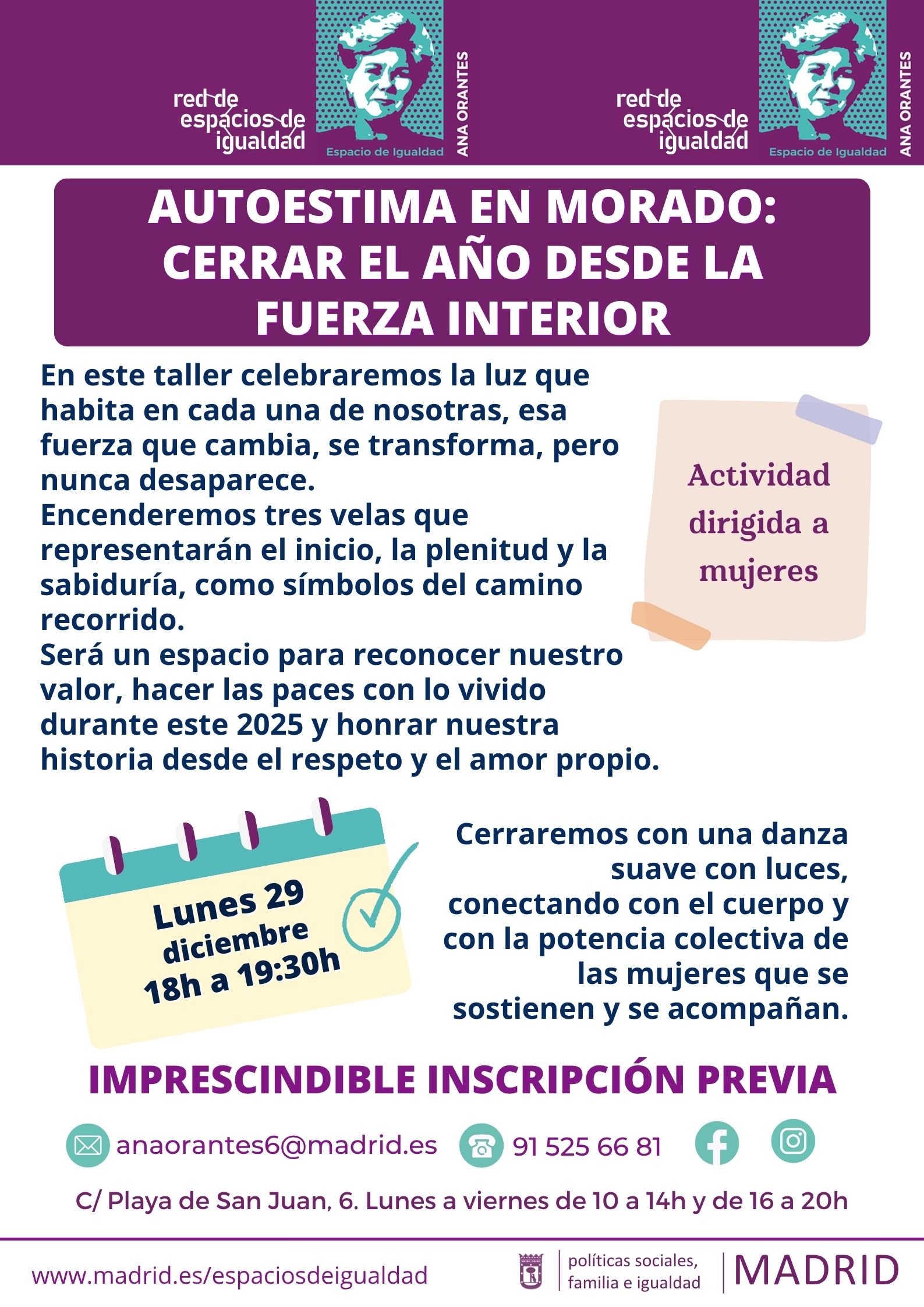Cartel con el texto contenido en web