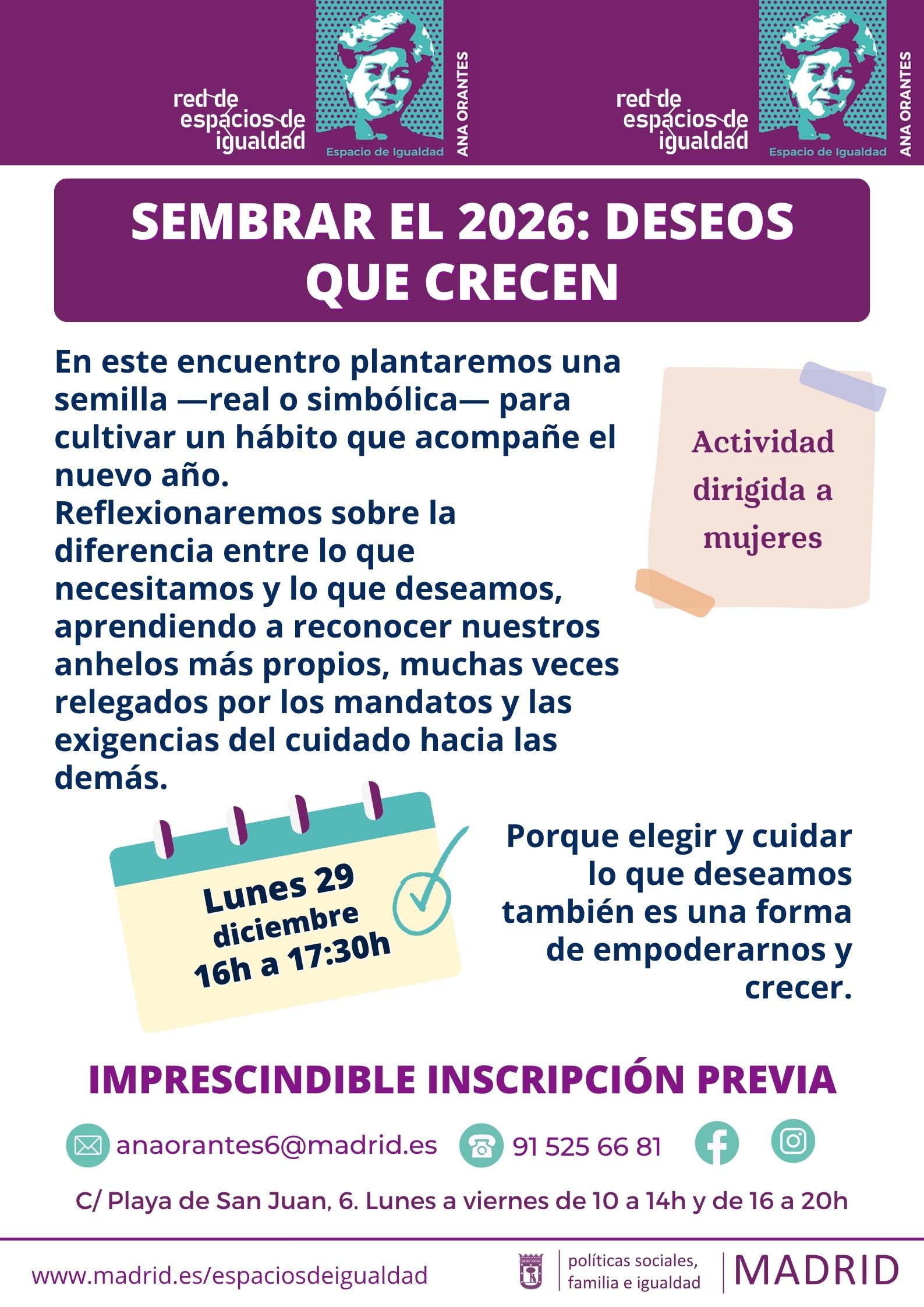 Cartel con el texto contenido en web