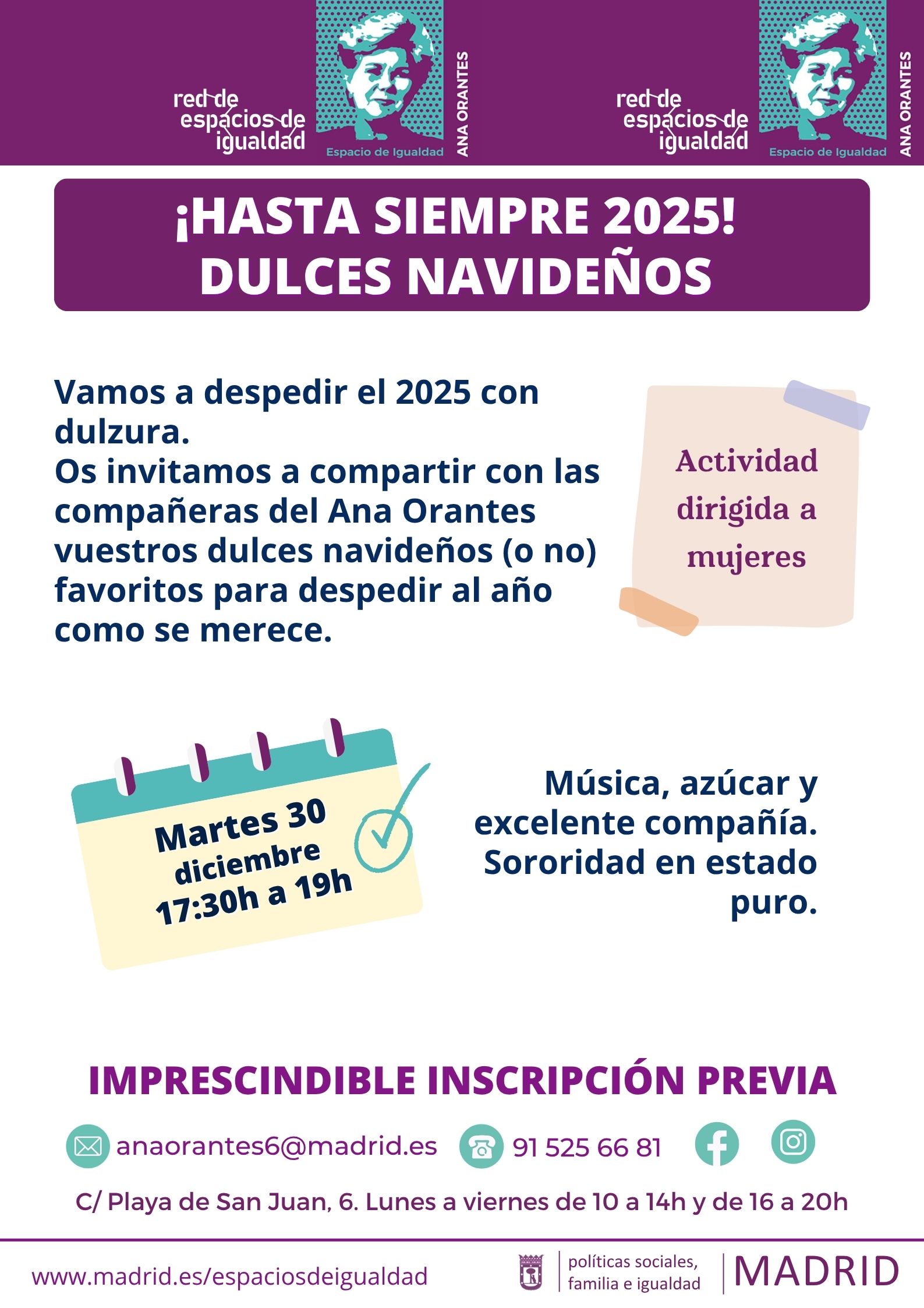 Cartel con el texto contenido en web