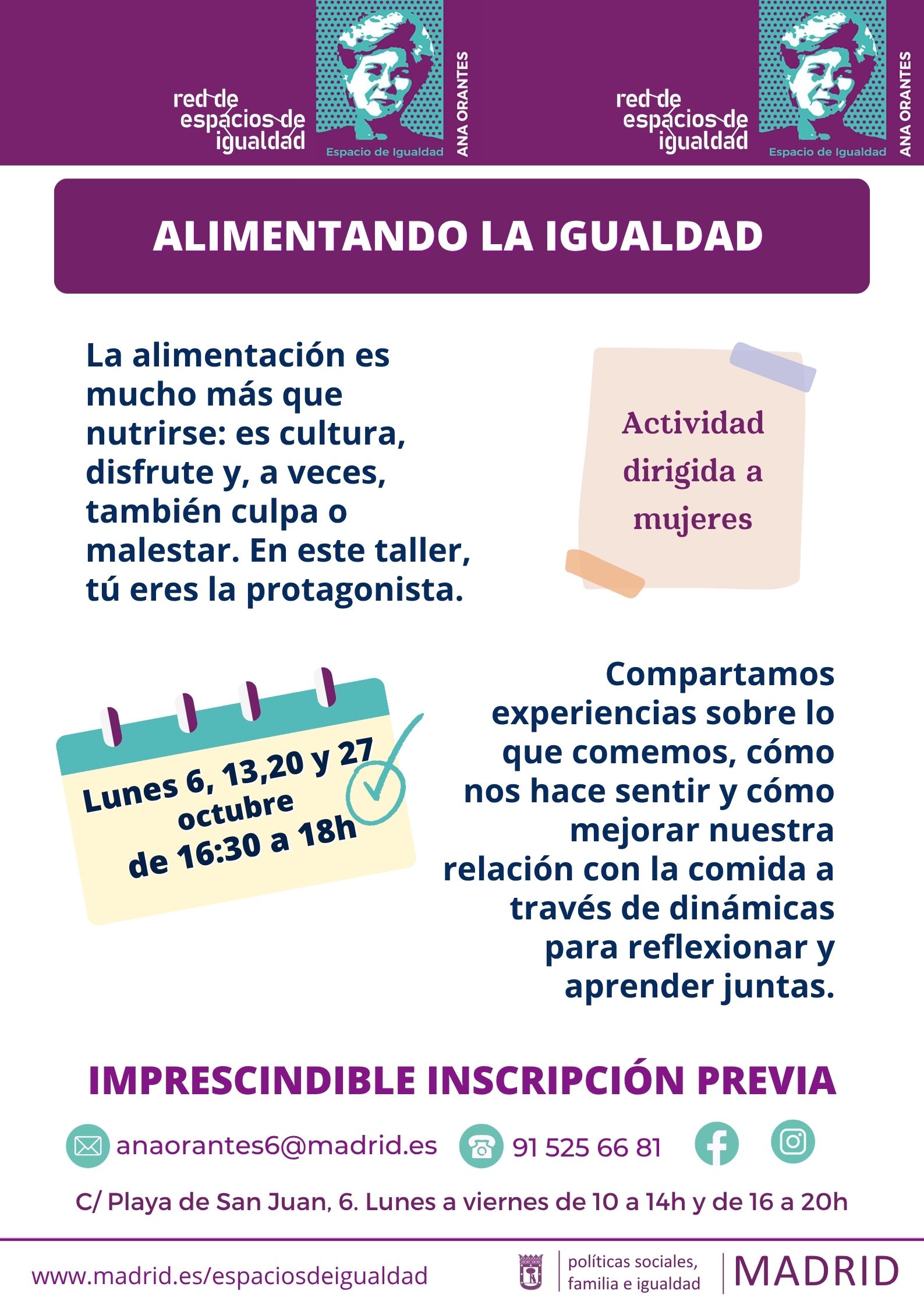 cartel con texto informativo similar a lo publicado en web