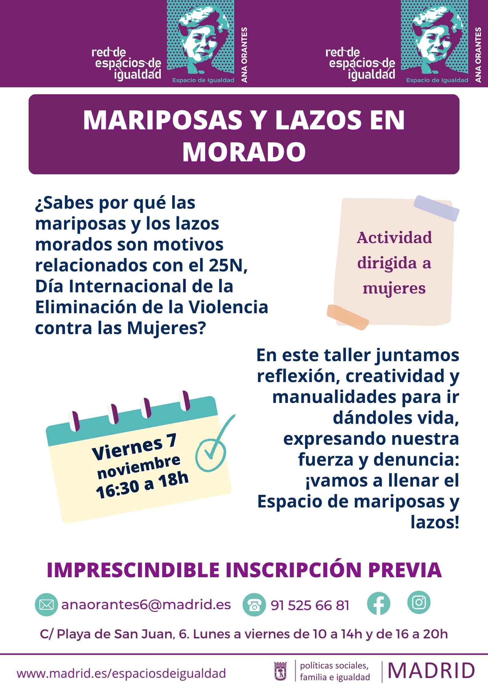 Cartel con texto con la misma información que en web