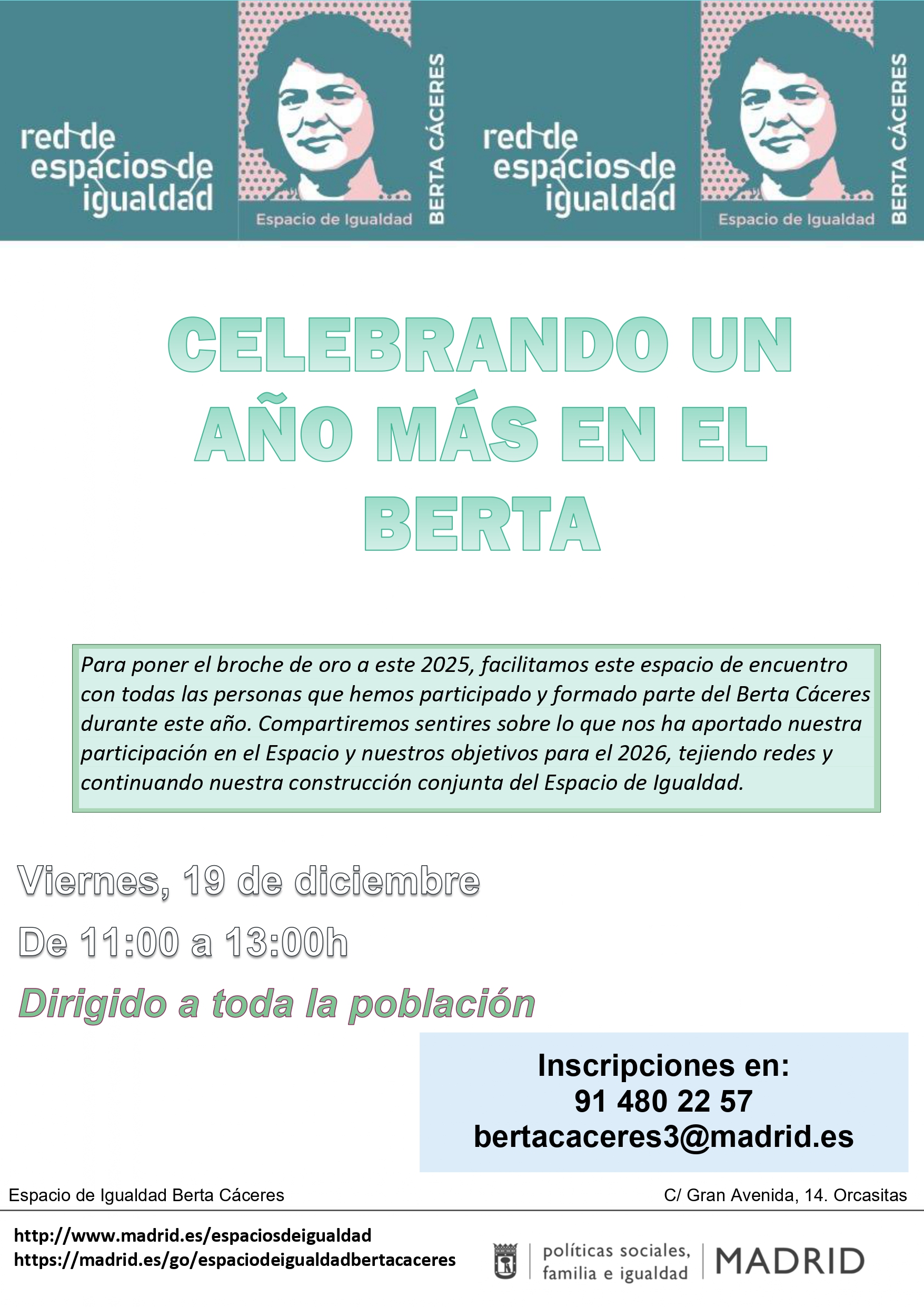 Cartel con el texto contenido en web