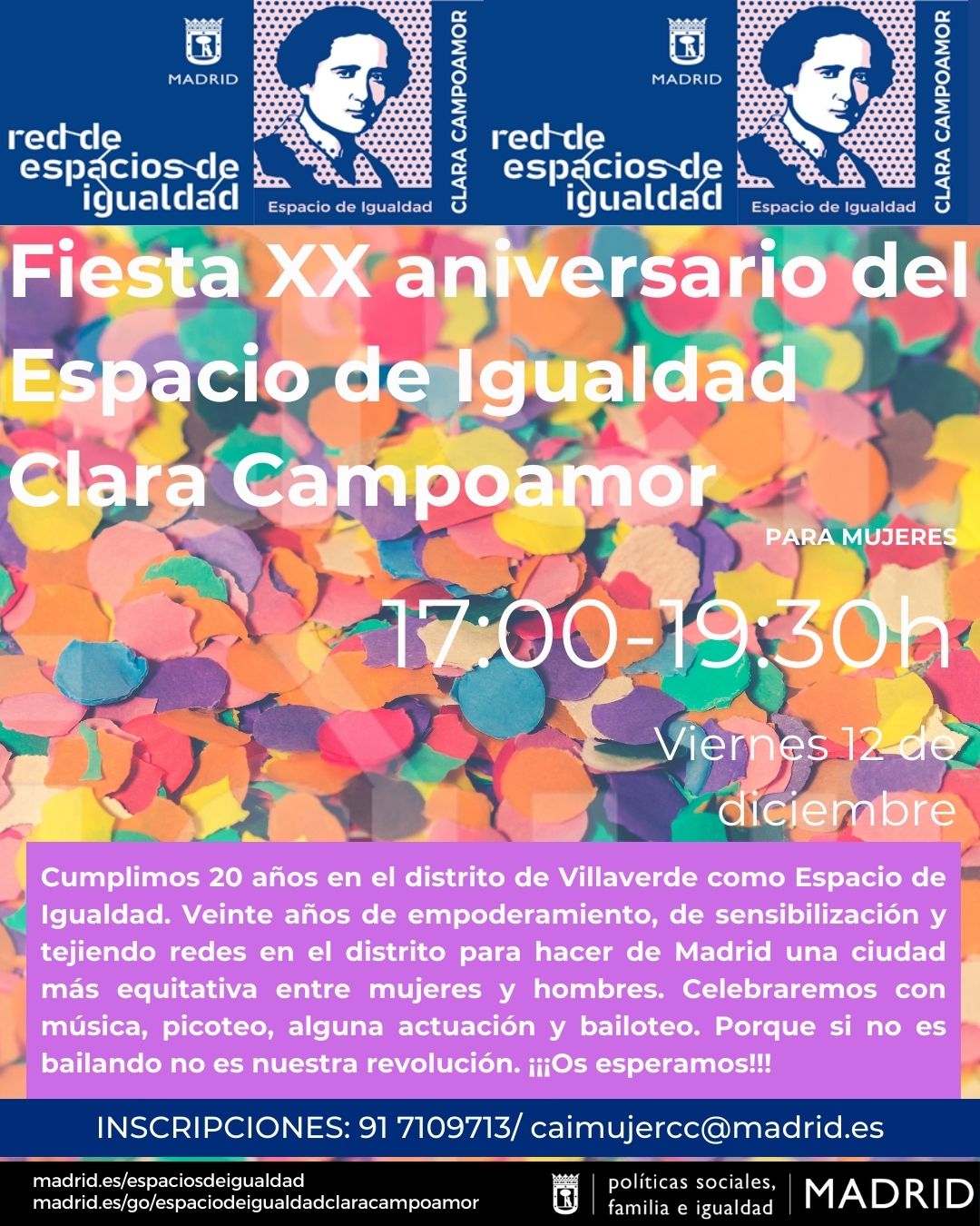 Cartel con el texto contenido en web