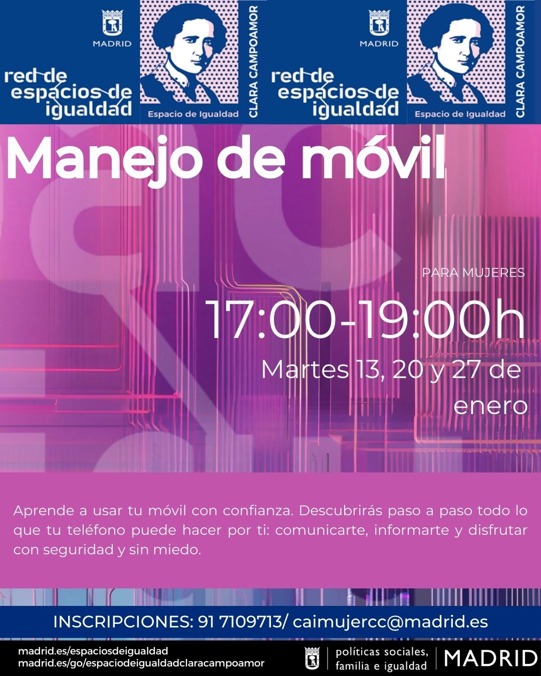 Cartel con el texto contenido en web