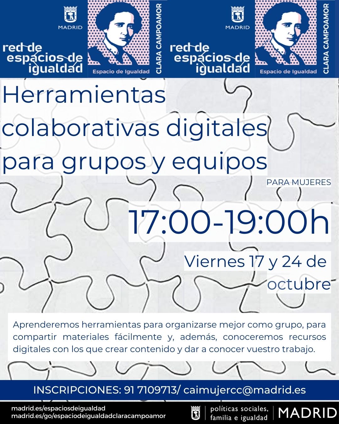 Cartel con el texto contenido en web