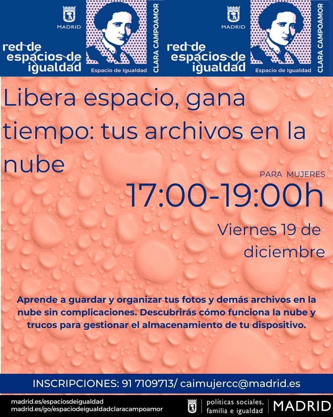 Cartel con el texto contenido en web