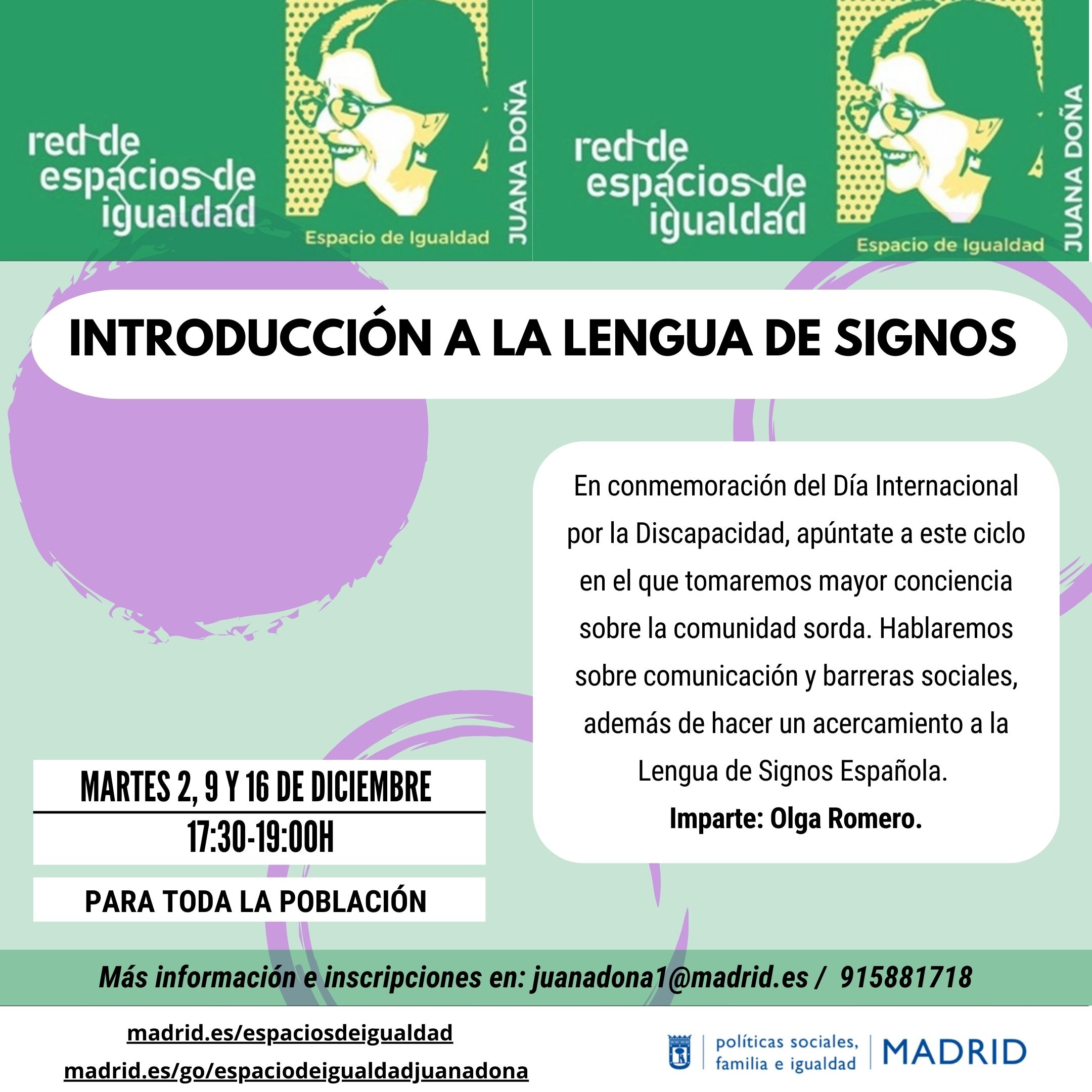 cartel con la misma información que lo publicado en web