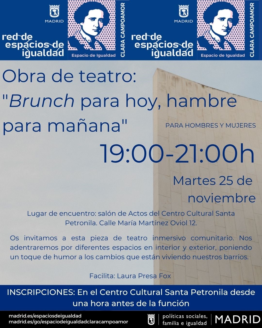 Cartel con el texto contenido en web