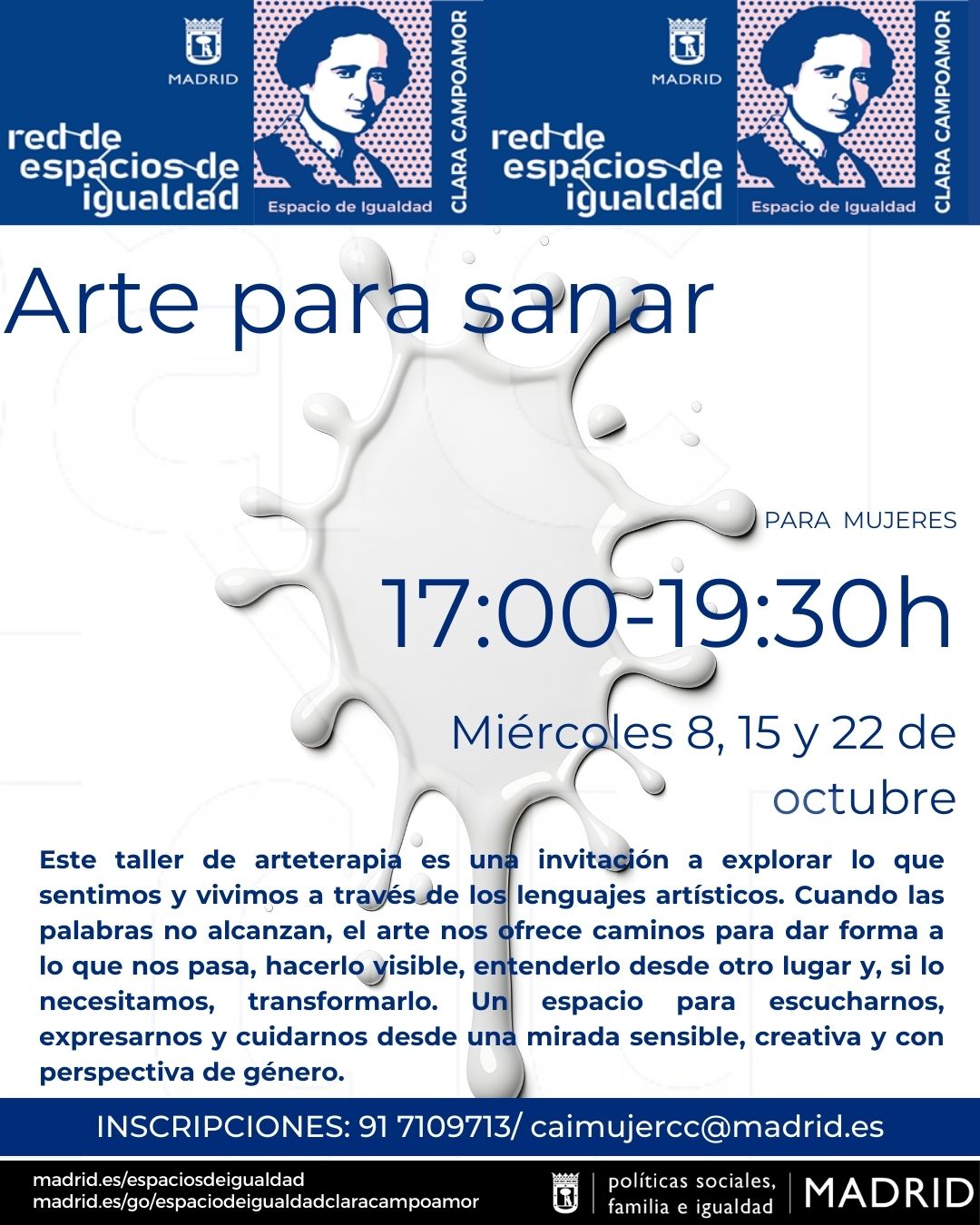 Cartel con el texto contenido en web