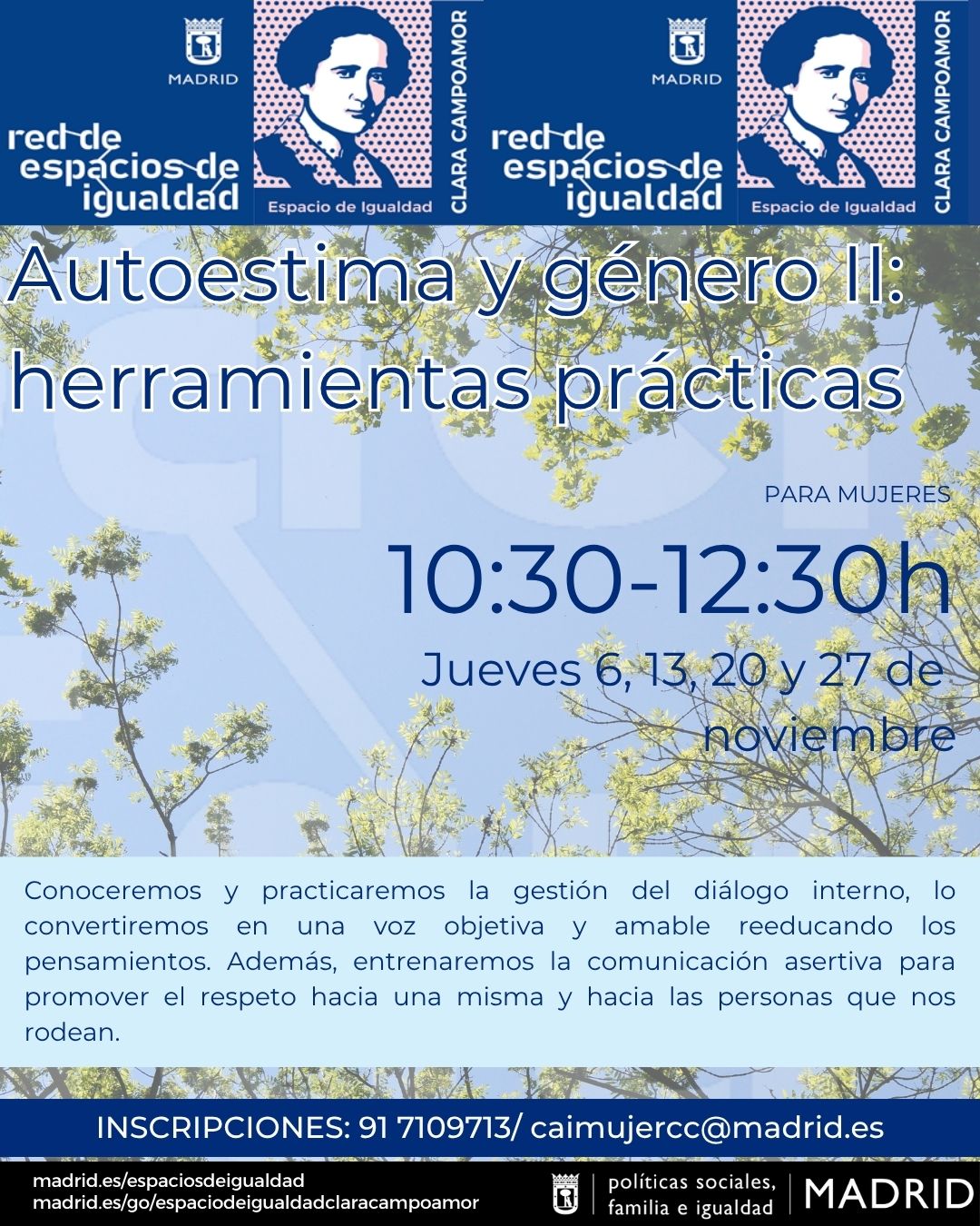 cartel con texto informativo similar a lo publicado en la web