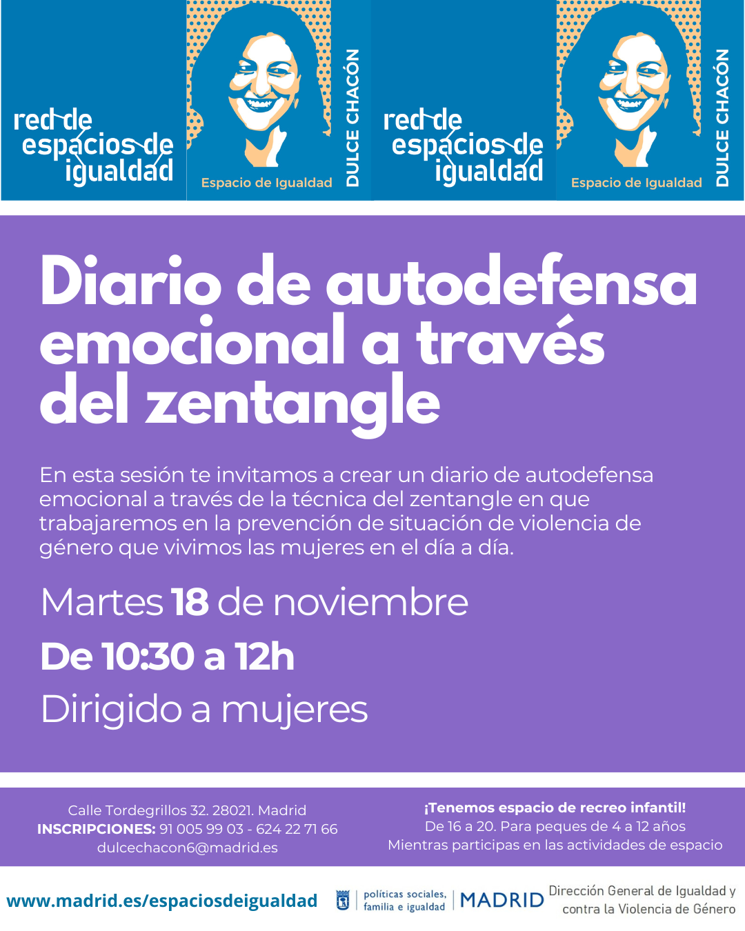 Cartel con el texto contenido en web