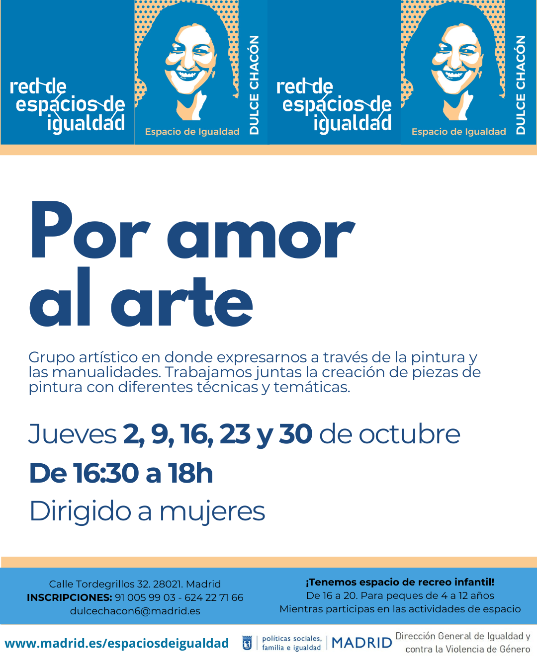 Cartel con el texto contenido en web