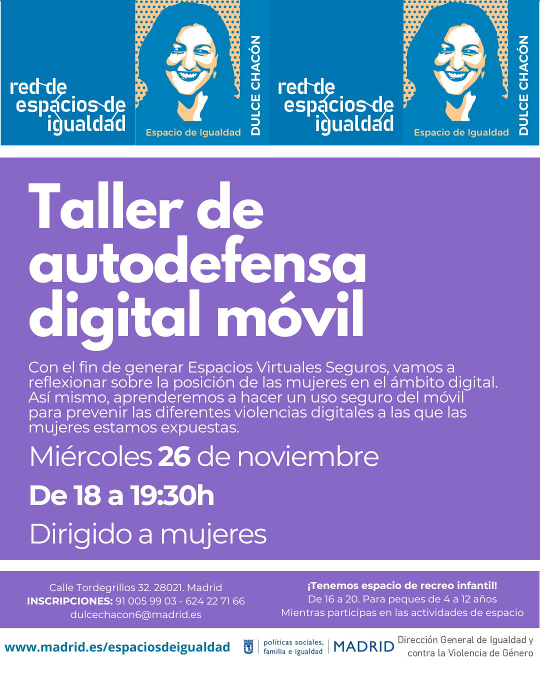 Cartel con el texto contenido en web