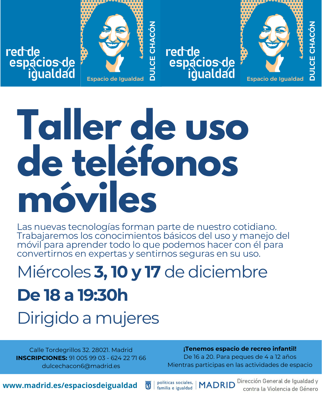 Cartel con el texto contenido en web