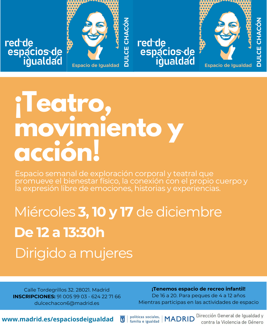 Cartel con el texto contenido en web